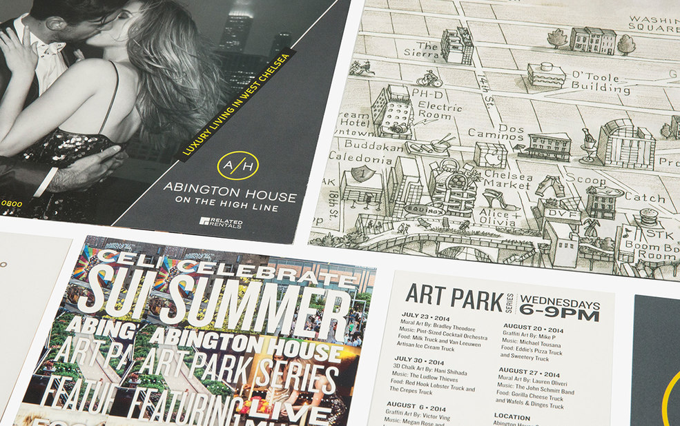 illustrated neighborhood map collateral and campaign – Abington House – Point One Percent