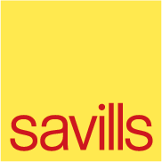 yellow and red logo – Savills – point one percent 