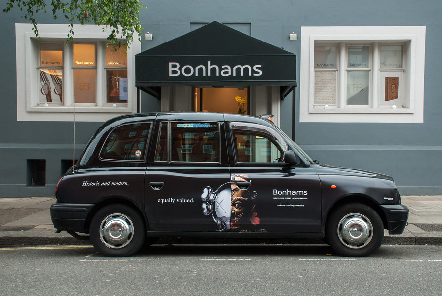 out of home london taxi ad sculptures – Bonhams – Point One Percent