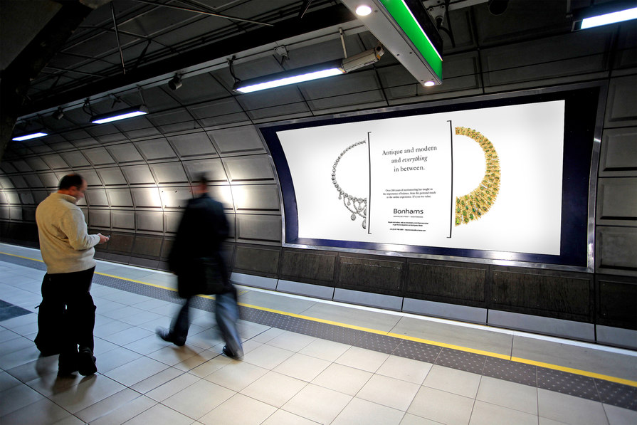 out of home advertising campaign jewelry modern and antique – Bonhams – Point One Percent