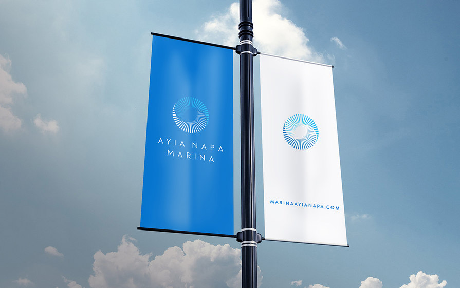 wayfinding branded flag – Ayia Napa Marina – Point One Percent