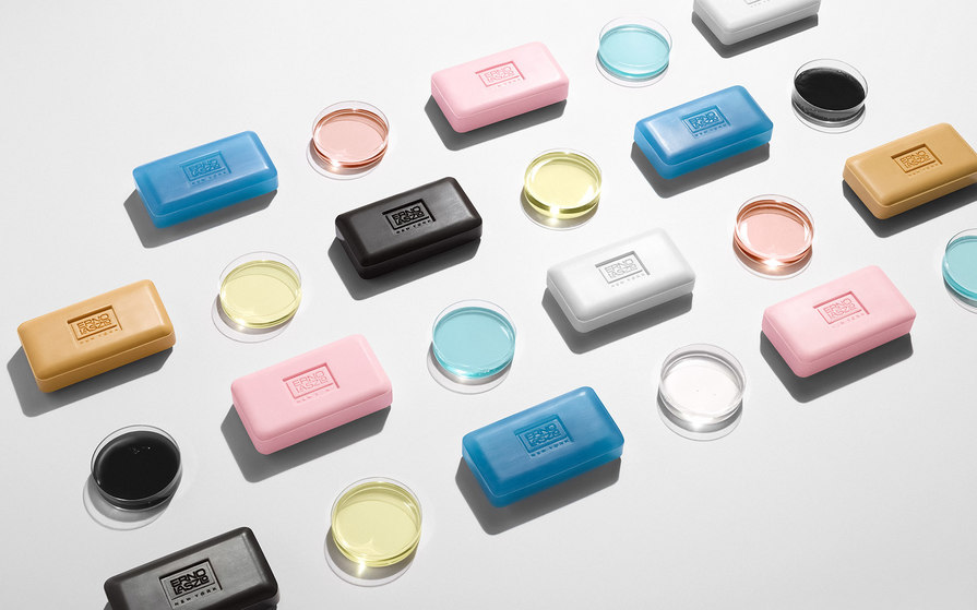 colorful arrangement of soaps and oils – Erno Laszlo – Point one percent