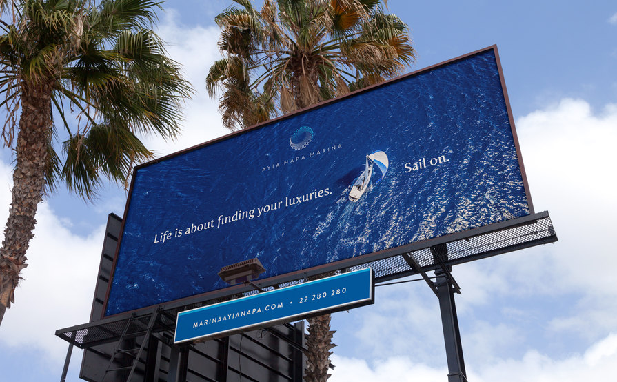 out of home ad campaign for luxury Marina in cyprus – Ayia Napa Marina – Point One Percent