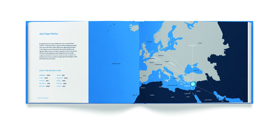 interior brochure spread of map – Ayia Napa Marina – Point One Percent