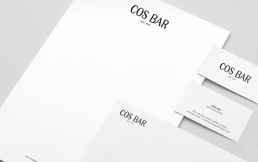 stationery suite business card – Cos Bar – Point One Percent 