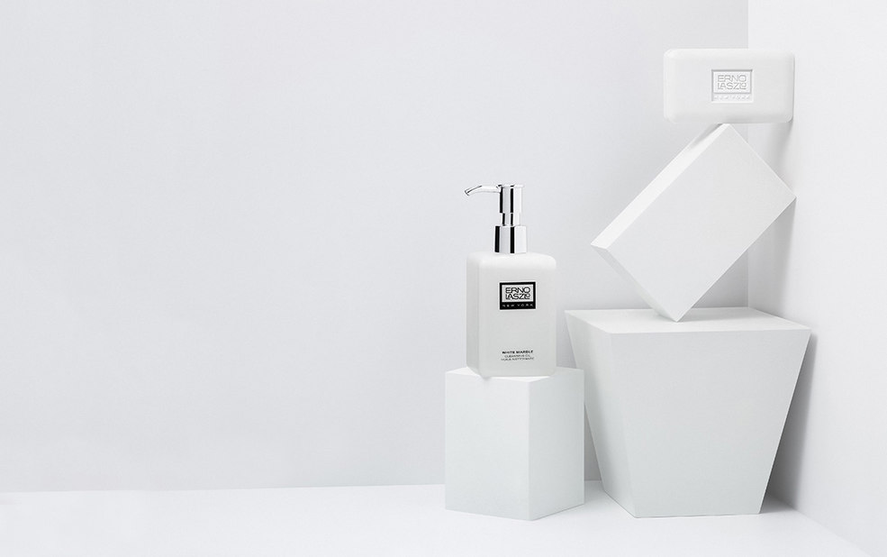 white soap and oil stacked on blocks – Erno Laszlo – Point one percent