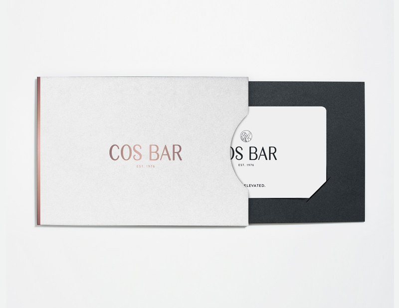 bronze foiled gift card – Cos Bar – Point One Percent 