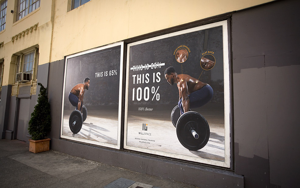 workout and personal training out of home ad campaign – Willspace – point one percent