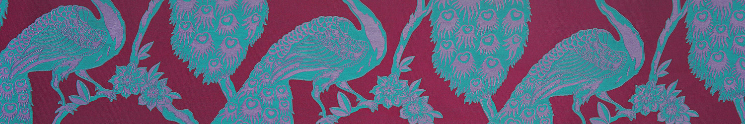 blue and red peacock pattern – New & Lingwood – point one percent