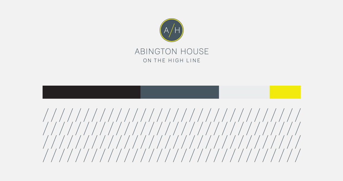 brand board with logo colors and pattern – Abington House – Point One Percent