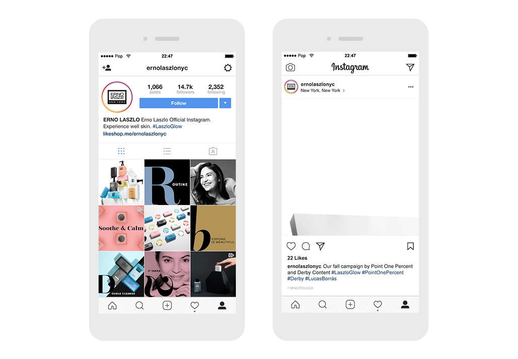 beauty instagram feed gif – Erno Laszlo – Point one percent