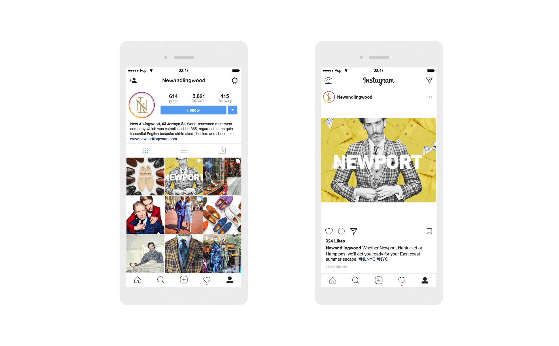 fashion instagram gif – New & Lingwood – point one percent